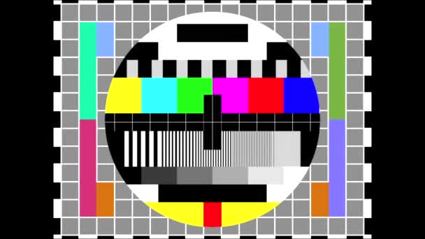 Televizyon Test Numunesi Smpte Renk Çubuğu Veri Arızaları Bozukluk Titreşim — Stok video