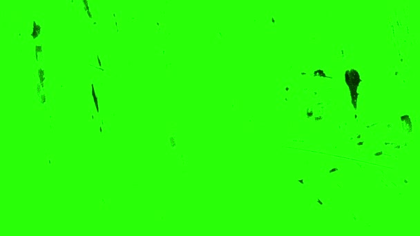 绿色屏幕上的刮痕效果 刮痕纹理 有划伤和损伤的电视屏幕 理想的覆盖 Chromakey — 图库视频影像