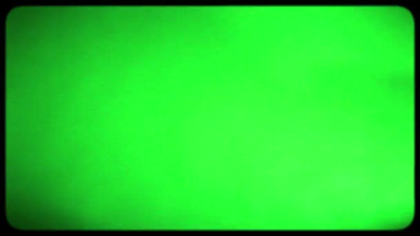 Yeşil Ekran Kineskop Etkisi Vhs Elemanları Eski Bir Televizyonun Kineskoplu — Stok video