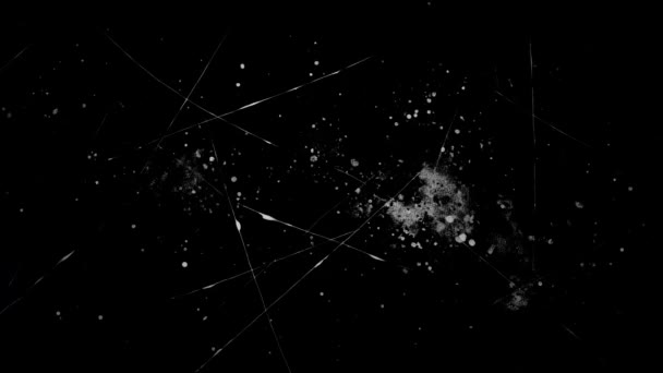 Темный Экран Показывающий Перерывы Изношенную Пленку Характеризуется Текстурированным Зерном Царапинами — стоковое видео