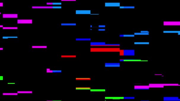Video Damage Glitch Errors Visual Effects Stripes Black Background Exhibiting — Stock Video
