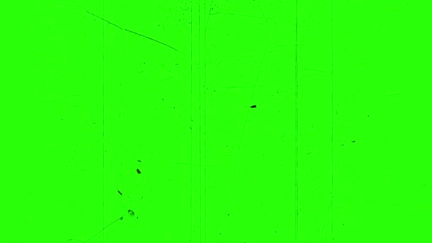 使用铬钥匙与复古触摸 在绿色的屏幕上 带有薄膜颗粒噪音 划痕和漏光的老式闪烁背景 完美的重叠目的 特点是 — 图库视频影像