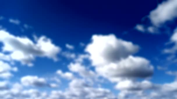 Cielo Azul Borroso Con Nubes Blancas Time Lapse Hermoso Fondo — Vídeo de stock