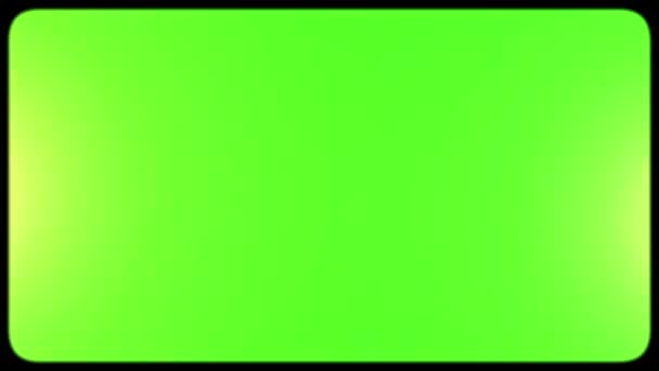 緑の画面上の古い陰極線管テレビの効果 緑の画面とCrt上の光 古い緑のテレビ ちらつきのある騒音 オーバーレイに最適です レトロフィルムビデオ フレーム効果 — ストック動画