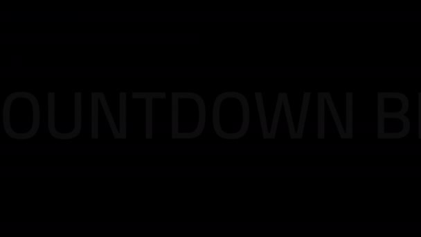 Wstęp Tekstem Countdown Begins Black Background Animacja Ruchu Tekstowego Wygaszacz — Wideo stockowe