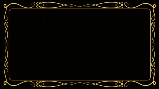 Трясущаяся Рамка Винтажной Пленки Образец Золотой Рамки Стиле Старого Немого — стоковое видео