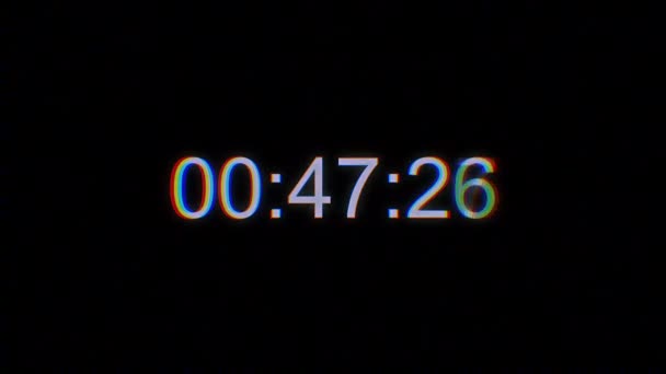 Timecode Mit Glitch Und Hromo Effekten Timecode Countdown Störung Störung — Stockvideo