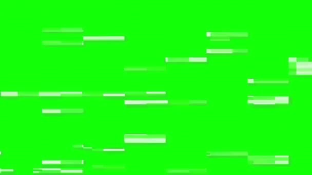 绿色屏幕上的闪光效果 80年代电视视频信号的问题和屏幕上的干扰 Chromakey 视觉效果 — 图库视频影像