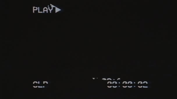 Účinek Závady Černém Pozadí Textem Hraj Timecode Videokazetový Magnetofon Chyba — Stock video