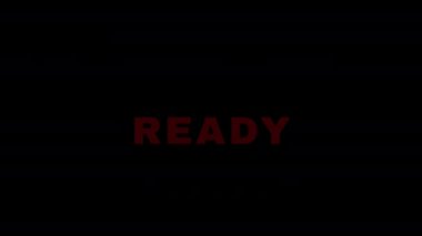 Metin animasyonu - Hazır, Hazır, Başla. Video günlükleri için açılır metin. Siyah arkaplanda metin canlandırması. Kaplamalar ve geçişler için. 4K.