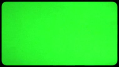 Kineskoplu eski TV efekti. CRT TV ekranında ses ve tahıl var. Retro TV tarzında yuvarlak kenarlı televizyon görüntüsü efekti. Kromakey. Üst üste koymak için. Eski.