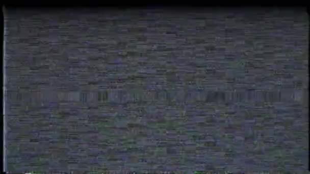 Vhs效果 一种显示具有Vhs效果的数字图像噪声的电视屏幕 描述与80年代电视视频信号和屏幕干扰有关的挑战 — 图库视频影像