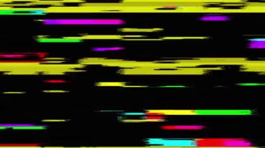 Arıza Hatası Video Hasarı. Görsel video efektleri arka plan çizgileri, TV ekranı ses arızası efekti. Bozukluk ve titreşim, analog televizyon sinyali. Retro fütürizm 80 'lerin dinamik dalga tarzı. Kötü