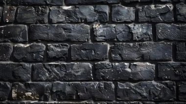 Brick Wall Stop Hareket Arkaplanı. Metin için boş boşluk. Titreyen eski tuğlaları olan siyah bir duvarın arka planı. Dinamik sarsıntı.