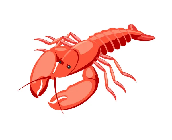 Isometric Red Lobster White Background Ild Vector Illustration - Stok Vektor