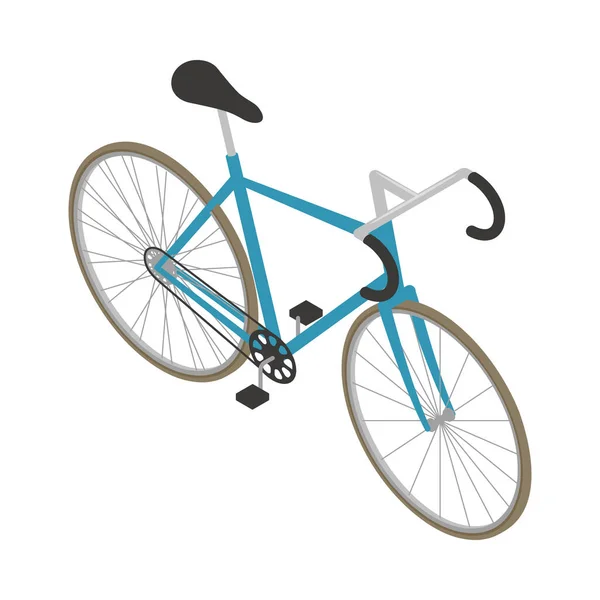 Blå Cykel Isometrisk Ikon Vit Bakgrund Vektor Illustration — Stock vektor