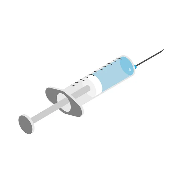 Isometric Syringe Medication Icon Vector Illustration — Stock Vector