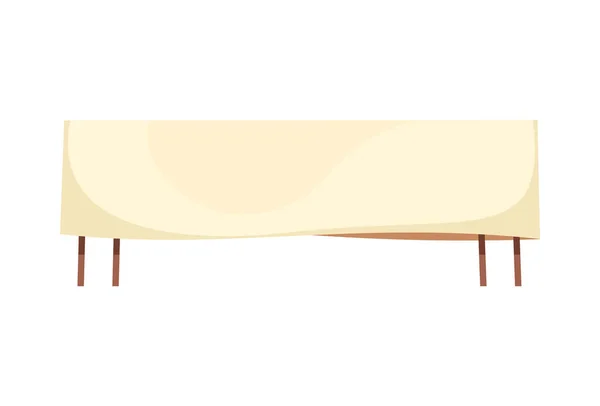 Table Dîner Longue Avec Tissu Sur Fond Blanc Illustration Vectorielle — Image vectorielle