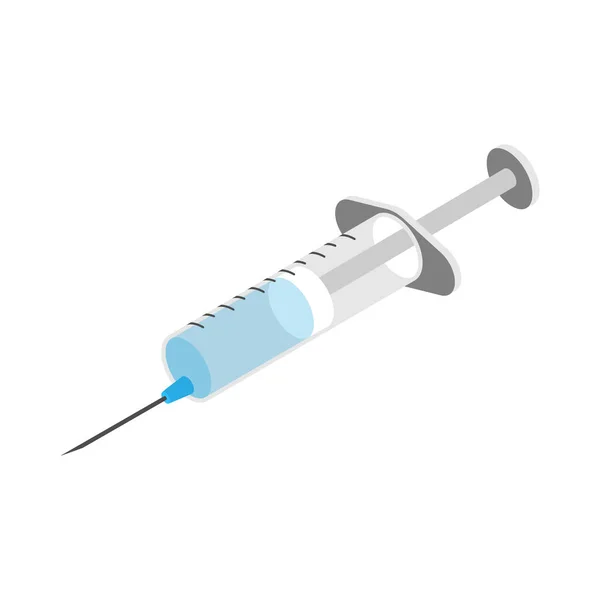 Isometric Syringe Icon White Background Vector Illustration — Stock Vector