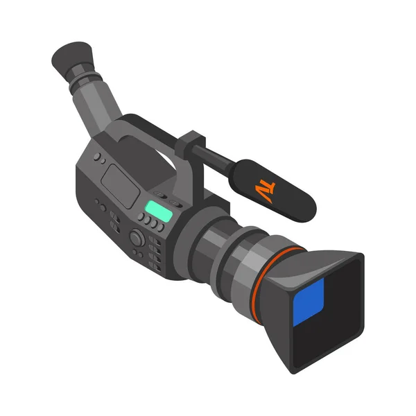Isometric Digital Video Camera Microphone Vector Illustration — Stock Vector