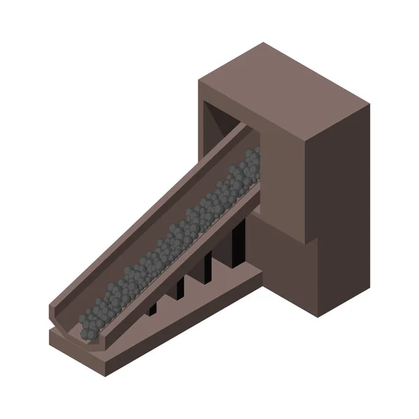 金属石炭産業のためのアイソメトリックデバイス3Dベクトル図 — ストックベクタ