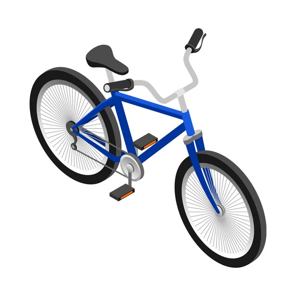 Синий Велосипед Изометрическая Икона Эко Городской Транспорт Векторной Иллюстрации — стоковый вектор