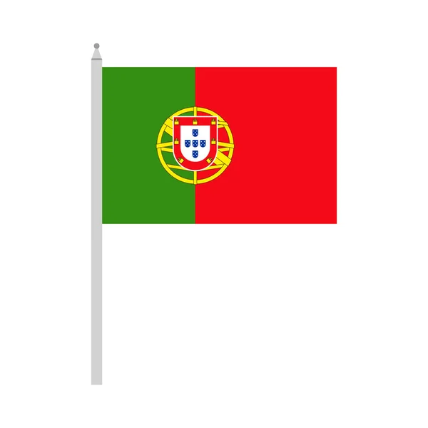 Bandeira Plana Portugal Ilustração Vetor Pólo — Vetor de Stock