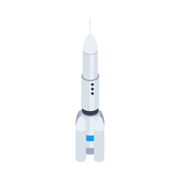 Space Rocket Isometric Icon White Background Vector Illustration — Stock Vector