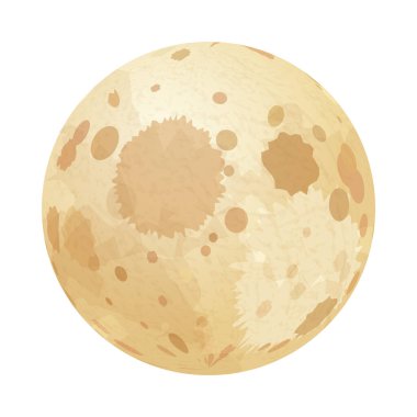 Krater simgesi 3D vektör illüstrasyonlu Ay ya da izometrik gezegen