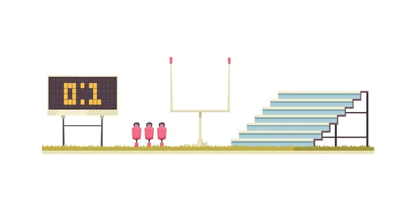 Školní Území Stadion Skóre Palubě Karikatura Vektorové Ilustrace — Stockový vektor