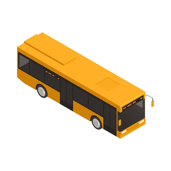 Icono Isométrico Moderno Bus Amarillo Vector Ilustración — Archivo Imágenes Vectoriales