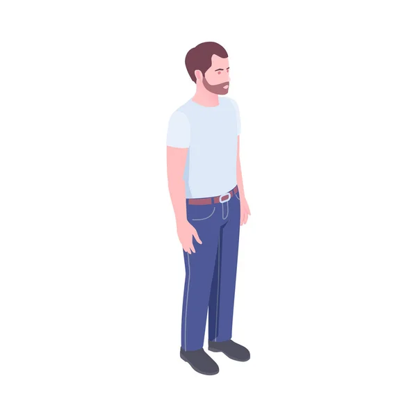 白色背景下穿休闲装的人的等距人物性格3D矢量图 — 图库矢量图片