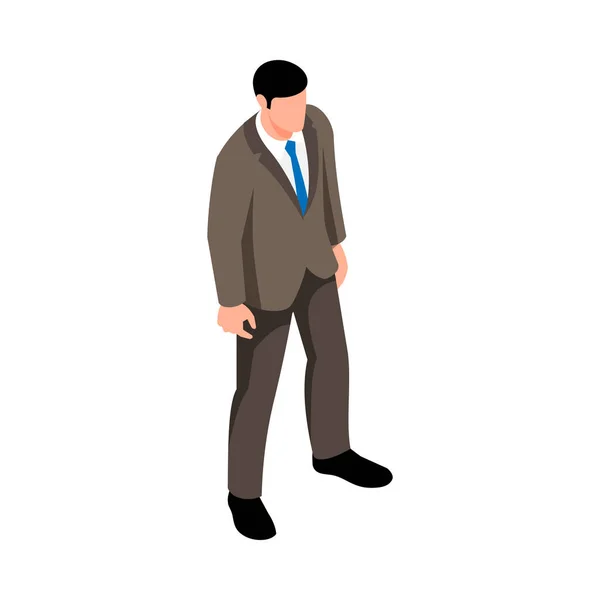 Muž Obleku Představují Izometrické Ikony Vektorové Ilustrace — Stockový vektor