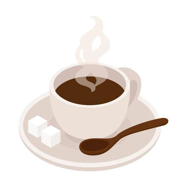 Caffetteria Isometrica Composizione Barista Con Immagine Coffeeshop Isolata Sfondo Bianco — Vettoriale Stock