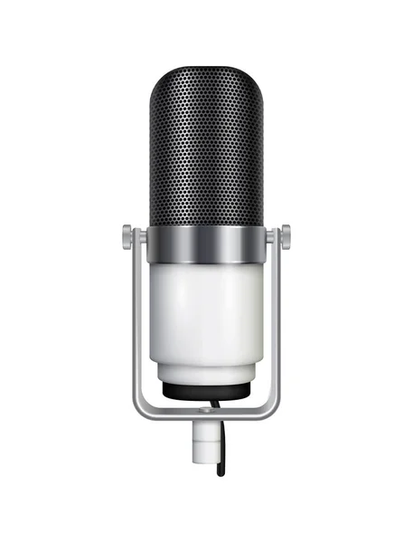 Professionell Mikrofon Realistisk Sammansättning Med Isolerad Bild Ljud Inspelning Mikrofon — Stock vektor