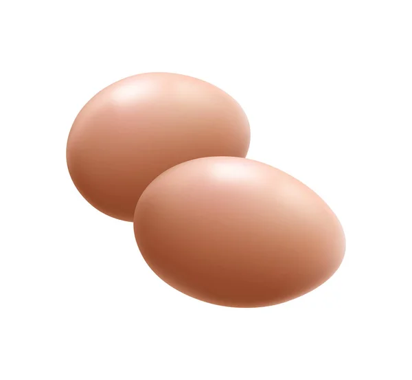 Composição Ovos Galinha Com Imagem Alimento Realista Isolada Ilustração Vetorial — Vetor de Stock