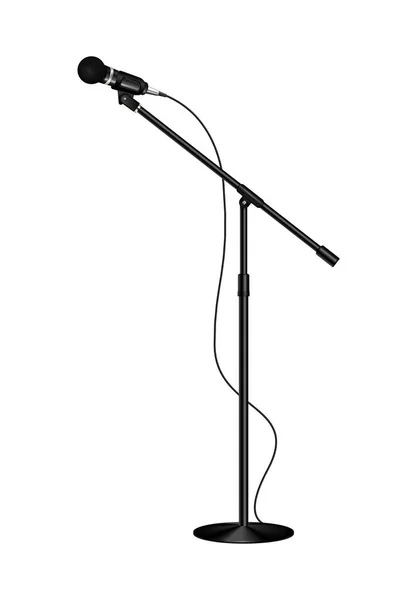 Profesionální Realistické Složení Mikrofonu Izolovaným Obrazem Mikrofonu Pro Záznam Zvuku — Stockový vektor