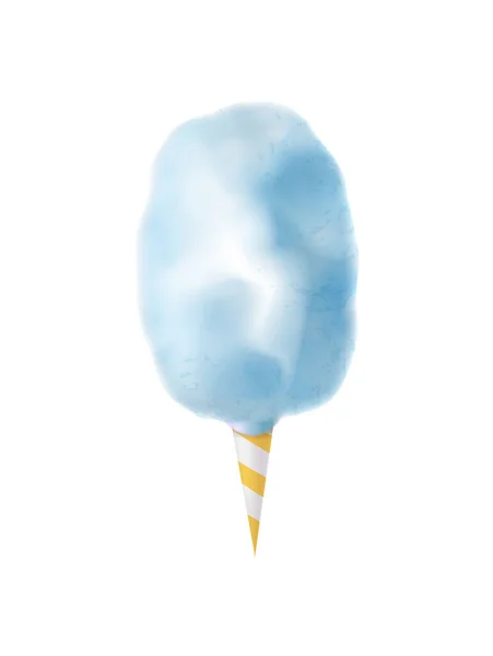色彩艳丽的糖果糖果棒矢量图像的现实糖棉构图 — 图库矢量图片