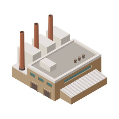 Boş arkaplan vektör illüstrasyonunda izole edilmiş çöp depolama simgesi ile çöp geri dönüşümü izometrik bileşimi