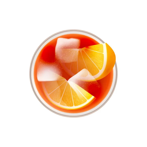 Realistisk Cocktail Ovanifrån Komposition Isolerad Bild Sipper Cocktail Topping Från — Stock vektor
