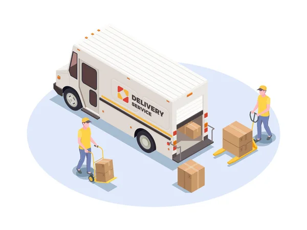 Dodávka Logistika Skladba Zásilky Izolované Přepravní Služby Image Prázdném Pozadí — Stockový vektor