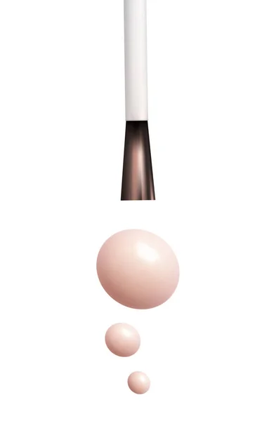 Lip Gloss Smeert Kleur Realistische Samenstelling Met Borstel Applicator Glitter — Stockvector