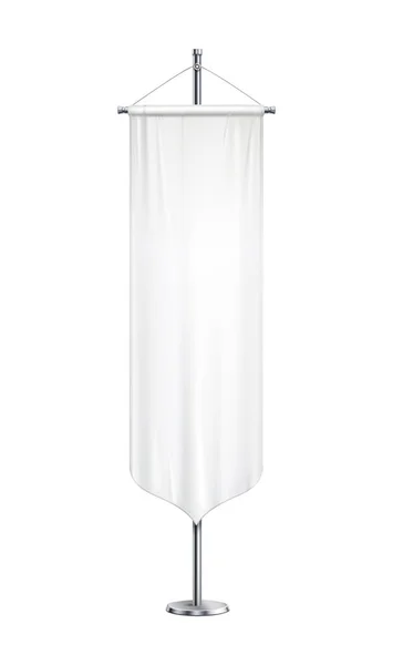 ポストベクトルイラストに長い白いペノンハンギングの孤立したイメージとペナント現実的な組成物 — ストックベクタ