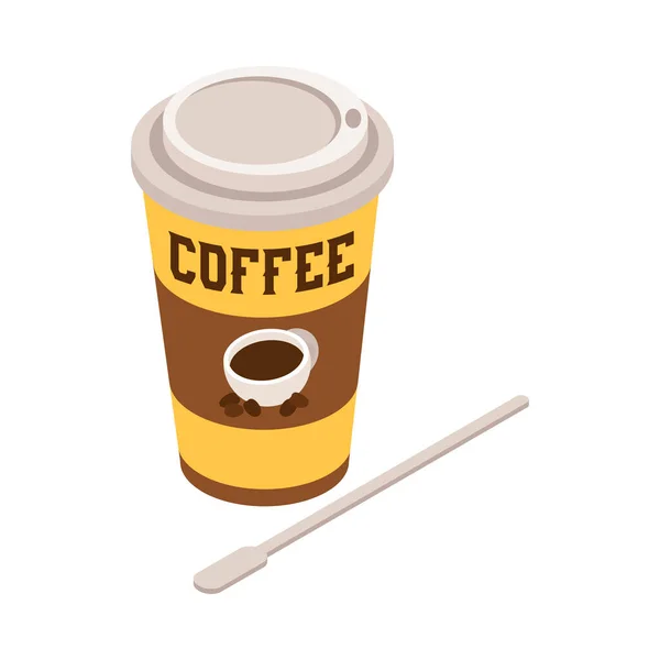 Isometrische Kaffeehaus Barista Komposition Mit Isoliertem Coffeeshop Bild Auf Leerem — Stockvektor
