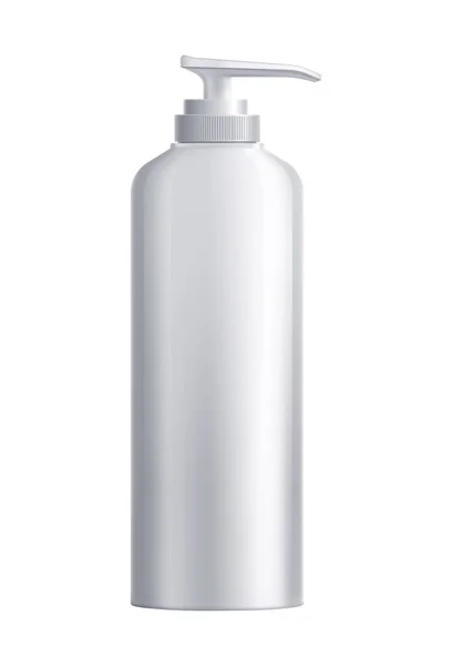 Frasco Branco Realista Com Dispensador Para Shampoo Condicionador Cabelo Ilustração — Vetor de Stock