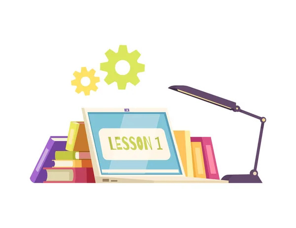 Formação Vídeo Online Educação Aprendizagem Cursos Composição Com Estilo Doodle — Vetor de Stock