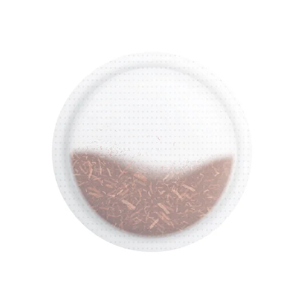 空白背景矢量图上孤立茶水图标的茶叶酿造袋写实构图 — 图库矢量图片