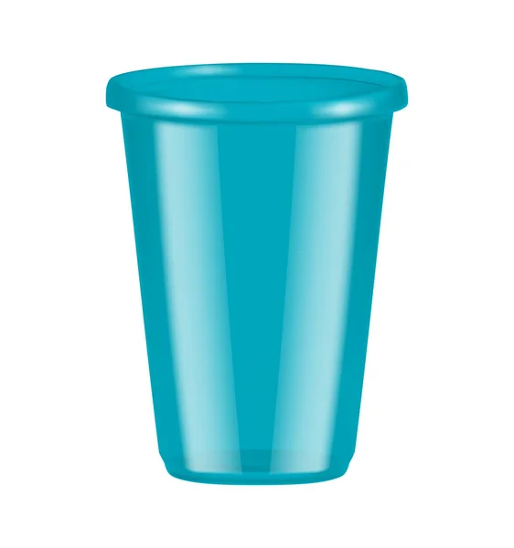 飲料容器の孤立したイメージを背景に透明使い捨てプラスチックガラス組成物ベクトルイラスト — ストックベクタ