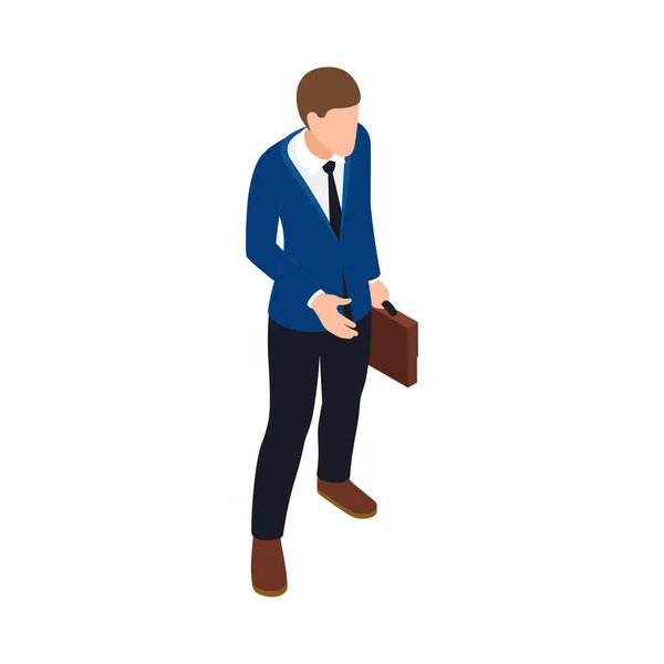 Business Office People Isometric Composition Human Character Office Worker Isolated — Stock Vector