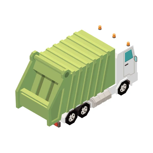 Reciclagem Lixo Composição Isométrica Com Ícone Processamento Armazenamento Lixo Isolado —  Vetores de Stock